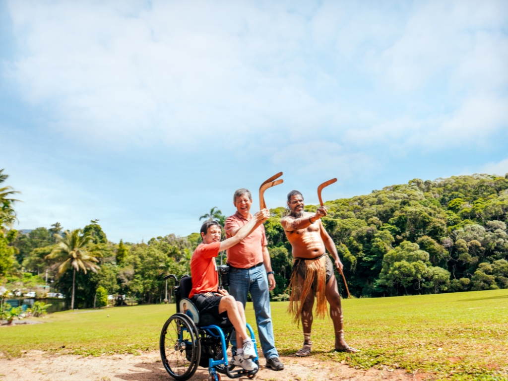 Wheelchair user experiencing accessible activity.